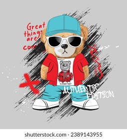 bear slogan vector illustrator graphic