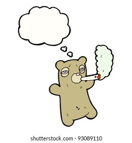 bear smoking marijuana cigarette
