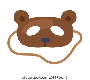 Bear Snout Mask as Party Birthday Photo Booth Prop Vector Illustration