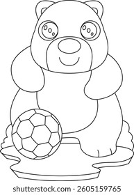 Bear Soccer player Soccer Animal Vector Graphic Art Illustration