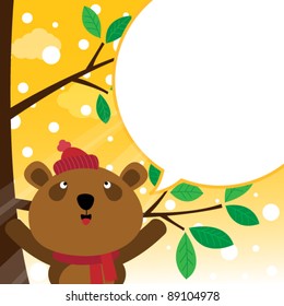 Bear speaking with a speech bubble
