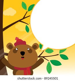 Bear speaking with a speech bubble