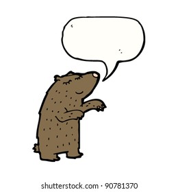 bear with speech bubble cartoon
