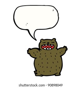 bear with speech bubble cartoon