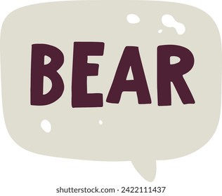 Bear Speech Bubble Vector Illustration