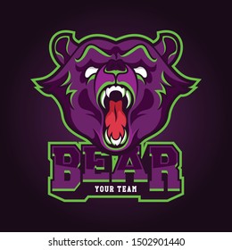 Bear sport gaming logo vector badges emblem