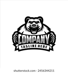 Bear Sports Logo Vector Template. Logo template Vector illustration. Bear face