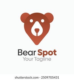 Plantilla de diseño de logotipo de punto de oso. Bueno para empresas, agencias, comunidad y Organización