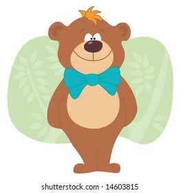 Bear standing with bow