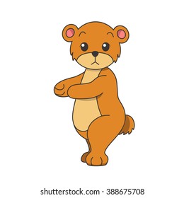 A Bear Standing Cartoon