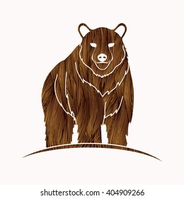 Bear Standing designed using brown grunge brush graphic vector.