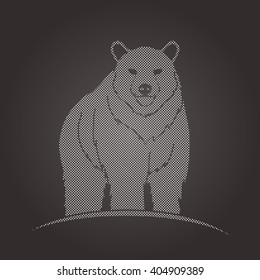 Bear Standing designed using dots pattern graphic vector.