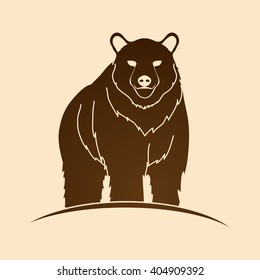 Bear Standing graphic vector.