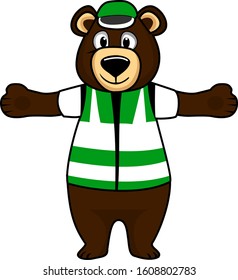 Bear standing and holding his arms out vector cartoon character illustration