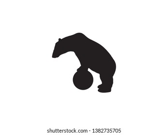 Bear standing on the ball symbol animal  beast sign wildlife zoo