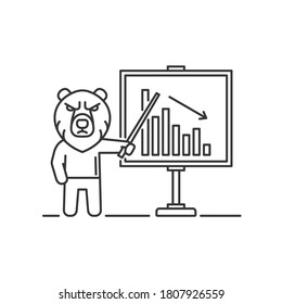 El Oso está en el fondo de Market Graph. Vector