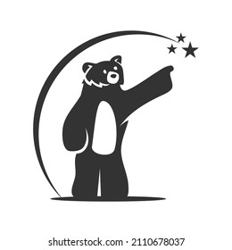 Estar de pie señalando la estrella Icono Ilustración Identidad de la marca