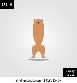 Bear standing sillhouette with negative space logo company, logo vector template design. Ready to use, easy for edit.