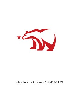 Bear Star logo simple and modern design
