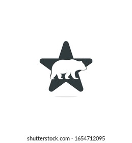 Bear star shape concept Logo Icon Designs Vector. Bears Logo Concepts. Icon Symbol.	