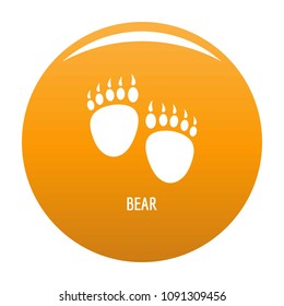 Bear step icon. Simple illustration of bear step vector icon for any design orange