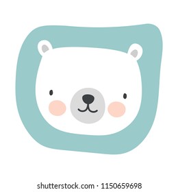 Bear sticker background, vector illustration
