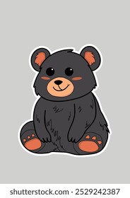 bear sticker on background. suitable for education for children