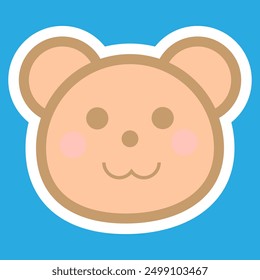 bear stickerssticker, bear, cartoon, animal, illustration, teddy, vector, toy, pig, baby, icon, art, face, character, heart, sweet, love, smile, smiling, head, pink, brown, cute, fun, drawing, child