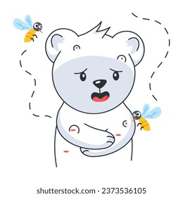 Bear sting flat sticker is up for premium use 