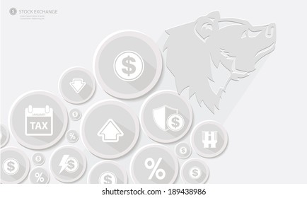 Bear Stock exchange concept,White version,vector