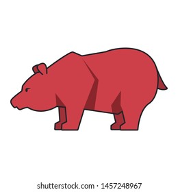 Bear stock market invest decrease symbol vector illustration