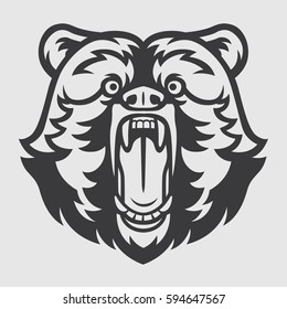 Bear Stylized Head Mascot Logo