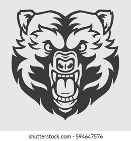 Bear Stylized Head Mascot Logo