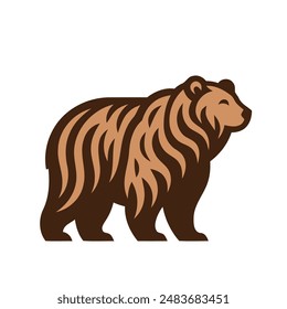 Bear stylized logo template, The emblem with bear for a sports team. Vector illustration isolated on white