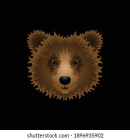 bear stylized portrait with ornaments