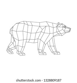 Bear stylized triangle polygonal model