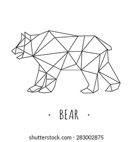 Bear stylized triangle polygonal model
