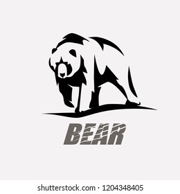 bear stylized vector silhouette, logo template