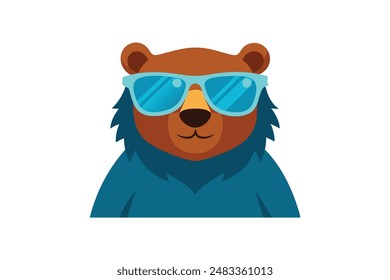 Bear with sunglasses vector image illustration 