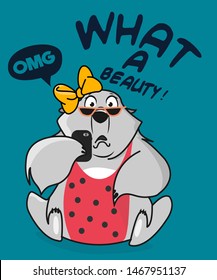 Bear with swimwear - vector  -  t shirt design 