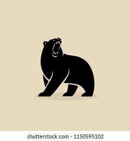 Bear symbol - isolated vector illustration