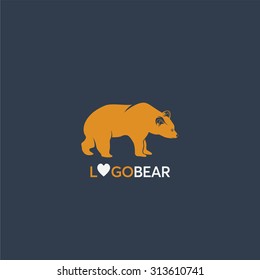 Bear symbol logo - vector illustration