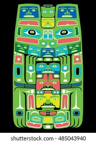 Bear Symbol Modern Stylization of North American and Canadian Native Art. Vector Illustration for Card, Textile and Cover Design
