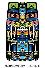 Bear Symbol Modern Stylization of North American and Canadian Native Art. Vector Illustration for Card, Textile and Cover Design