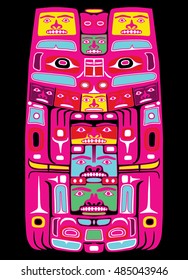 Bear Symbol Modern Stylization of North American and Canadian Native Art. Vector Illustration for Card, Textile and Cover Design