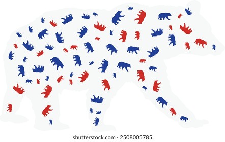 Bear, Symbol of Russia with color of Russia flag, bear inside