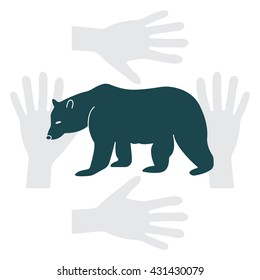 Bear symbol - vector illustration