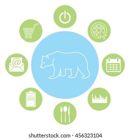 Bear symbol - vector illustration