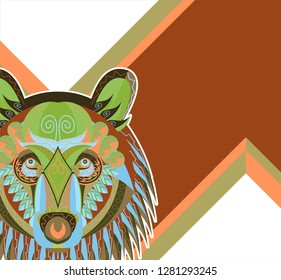 bear symbols on stock market vector illustration. vector Forex or commodity charts, on abstract background. - Vector