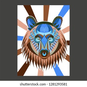 bear symbols on stock market vector illustration. vector Forex or commodity charts, on abstract background. - Vector